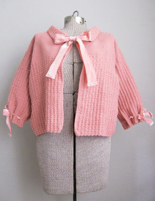 Pink Knit Bed Jacket